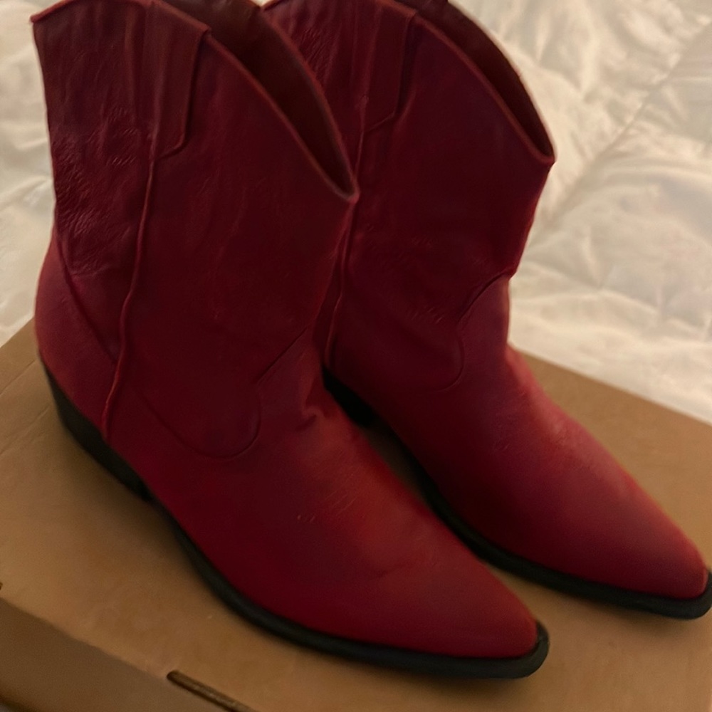 Rampage Red Cowboy Boots Midcalf